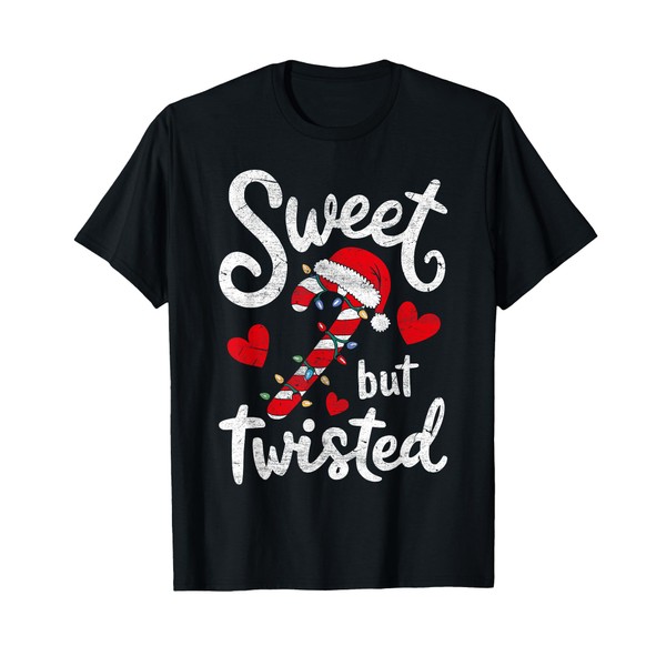 Sweet But Twisted Funny Christmas Candy Cane Xmas Holiday T-Shirt