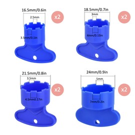 8 Pieces Faucet Aerator Removal Tool 4 Sizes Cache Faucet Aerator Key Removal Wrench, Removal/Installation M16.5 / M18.5 / M21.5 / M24 Cache Aerators, 2 of Each Size