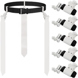Junkin 6 Players Flag Football Belts and Flags Set Adjustable Football Belt with 3 Flags Per Belt for Kids Teens Adults (White)