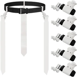 Junkin 6 Players Flag Football Belts and Flags Set Adjustable Football Belt with 3 Flags Per Belt for Kids Teens Adults (White)