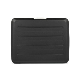 ÖGON - DESIGNS- [OGON] SMART CASE V2 Large France Aluminum Card Holder Credit Card Case Skimming Prevention Large Capacity Large Capacity Chabara Coin Purse Coin Purse Coin Purse Coin Wallet, Black