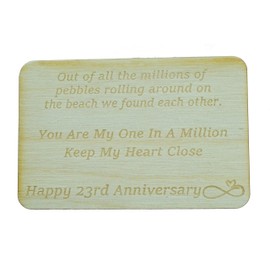 23rd Your My One In A Million Gift - 23rd Anniversary Metal Heart Pebble Gift -Keep My Heart Close