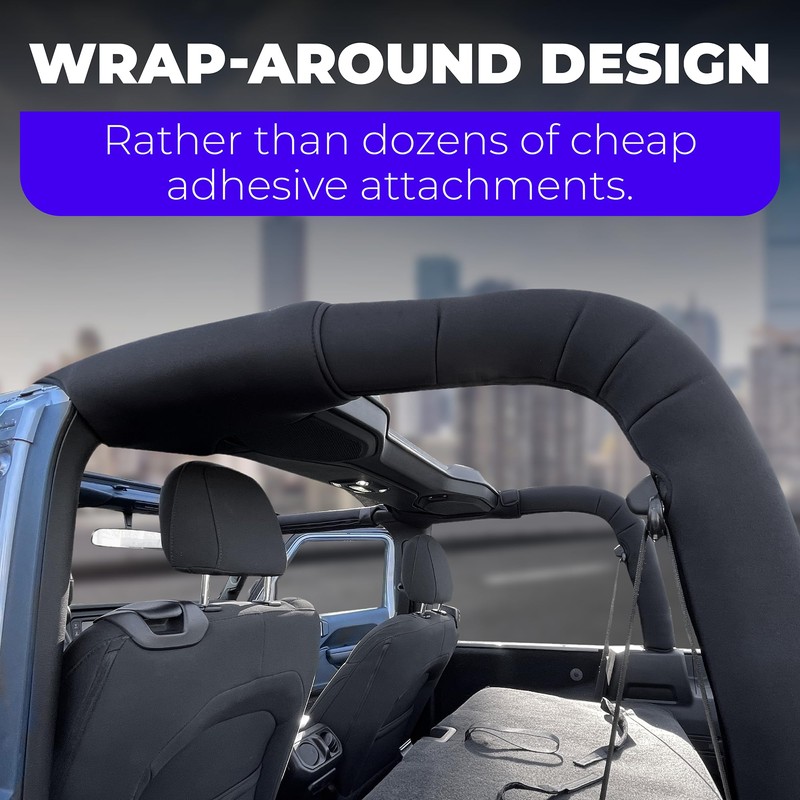 Koverz Neoprene Roll Bar Cover Padding Compatible with 2-Door Jeep