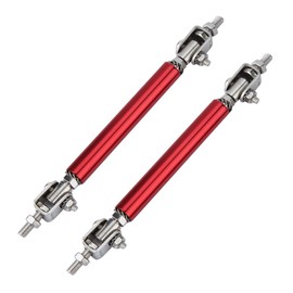 1 Pair Car Bumper Splitter Rods,75mm Stainless Steel Bumper Protector Lip Rod Splitter Strut Tie Bar Support Front Rear Universal (Red)