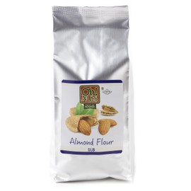 Oh! Nuts Almond Ground Flour Meal - All Natural, Unblanched Almond Flour - (1 LB - 16oz) Resealable Bulk Pack - Finely Ground Flour for Cooking & Baking