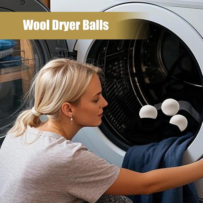 Felted Wool Dryer Ball Anti Static Wool Ball, 6Pcs Natural