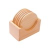 Wooden Coasters Set of 6 Wooden Coasters with Holder Heat