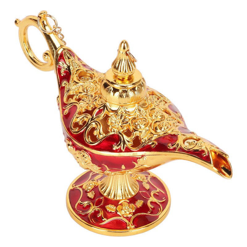 Zinc Alloy Retro Arabian Lamp Tabletop Exquisite Engraved Legend Wishing