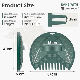 ORIENTOOLS Leaf grabber, Upgraded Yard Hand Rakes Durable Leaf Scoops for Picking Up Leaves Grass Clippings Garbage Garden grabber, Set Of 2