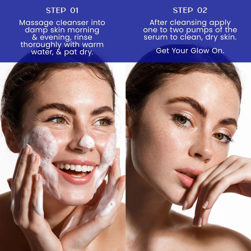 NATUREWELL Hydrating Cleanser & Illuminating Glow Serum Skincare Duo, Nourishes