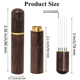 Espresso Coffee Stirrer WDT Tool, 5 Needles Espresso Stirrer with Natural Wood Handle, Espresso Accessories Coffee Stirrer for Espresso Stirring Distribution (Walnut)