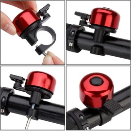 2 Pack Cute Mini Bike Bells - Crisp, Loud Cycling Rings for Adults and Kids, Fit Handlebars of Road Bikes, Mountain Bikes & Scooters(Red)