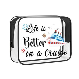 yaozeio Clear PVC Travel Bag for Women Girls Waterproof Toiletry Organizer for Mom Wifey Vocation Birthday Gifts for Female Friend Girlfriend Summer Sunscreen bag Cruise Lover Gift