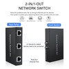 GINTOOYUN 2-in 1-Out RJ45 Network Manual Switch Selector 1-in 2-Out