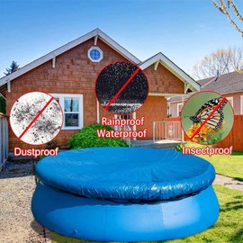 Swimming Pool Cover, 10FT Paddling Pool Cover Round Solar Pool Covers Rainproof Dustproof Pool Cover Easy Set for Frame Swimming Pools (10FT)