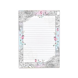 Writing Paper Set Letter Pad with Envelope for Girls Children Butterflies Flowers (A5 Pad with 25 Sheets + 15 Envelopes)