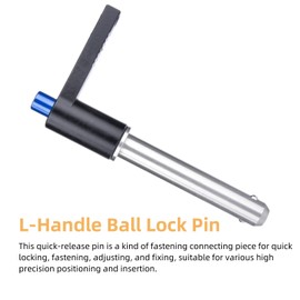 MerciL L-Handle Ball Lock Pin, Grip Button Lock Quick Release Pin Stainless Steel Fastening Locating Safety Pins Quick Pull Pins Double Ball Pin with Lanyard Cable (Φ7/16in x 2-23/64in,1)