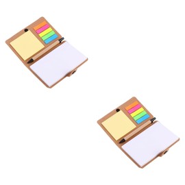Operitacx 2 Sets of Combination Notepad Made of Kraft Paper Note Release Sticky Post Note Post Button Memo Labels Sticker Time Note Tearable Memorandum Sign Note Sticky Note
