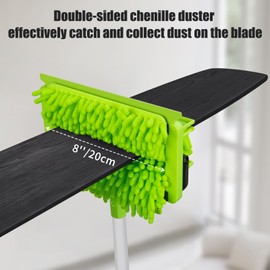 Ceiling Fan Cleaner Duster with 75'' Extension Pole, Flexible High Ceiling Fan Blades Cleaning Tool, Reusable Skinny Duster for Tight Spaces