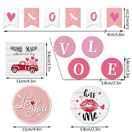 Juego de 13 bandejas de decoración escalonadas para el día de San Valentín, divertidos regalos del día de San Valentín, decoraciones de palés en capas, bonita paleta en capas para adornos de granja, suministros de fiesta de aniversario de boda (12 - 13 piezas)