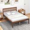 Giantex Wood Full Size Bed Frame with Headboard, Mid Century