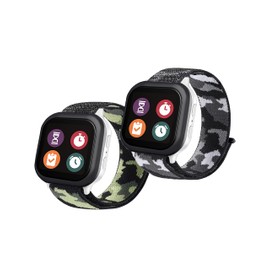 BRONGER 2,3,5 Pack Fit Length Watch Bands Compatible with Gizmo Watch 3 2 1/Gabb Watch 3 2 1: Hook&Loop Easy to Use, Soft Breathable Smartwatch Bands(camo army green black)