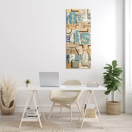 Stupell Industries Abstract Textbook Cutout Collage Bold Painted Numbers, Designed by Nikki Galapon Canvas Wall Art, 20 x 48, Multi