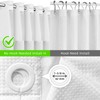 Curoayood no Hook Waffle White Shower Curtain,Mesh Window Top with