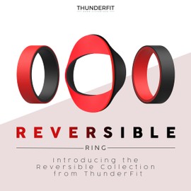 ThunderFit Unisex Silicone Wedding Rings, Reversible 6mm Wide 2mm Thick - 1/4/7 Variety Multipack (DarkBlue-Black, OliveGreen-Black, Grey-Black, Red-Black, 5.5-6 (16.5mm))