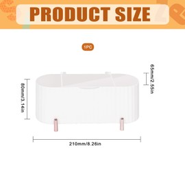 Tanstic 1Pc Qtips Holder with Lid, 3 Grids Cotton Swab Dispenser, Qtip Dispenser Cotton Ball Holder, Bathroom Makeup Organizer for Cotton Ball, Cotton Swab, Cotton Round Pads(White)