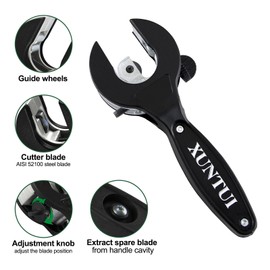XUNTUI One-Hand Ratcheting Tube Cutter for Tight Spaces - Adjustable 5/16" to 1-1/8" Pipe Cutter for Copper, Aluminum & Brass | with 4 Bearing Blades & Deburring Tool | HVAC Plumbing Tool