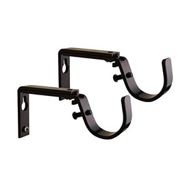 Meriville Set of 2 Oil-Rubbed Bronze Curtain Drapery Rod Bracket for 1 1/4-Inch Rod, Adjustable