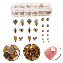 Housoutil Nail Art Rhinestones Multi-Shaped Crystals for Nail Decoration Craft Projects and Mobile Cases Easy to Apply Shiny