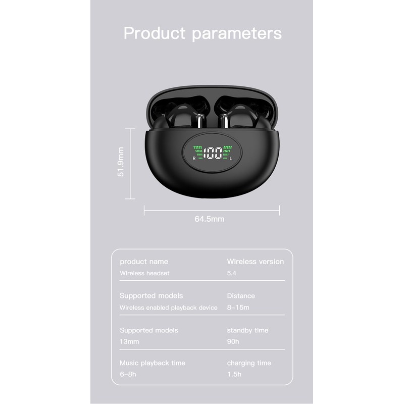 A90 Bluetooth earphones, equipped with an intelligent color touch screen,
