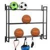 MyGift Ball Rack Wall Mounted, 3 Tier Gym Exercise Equipment
