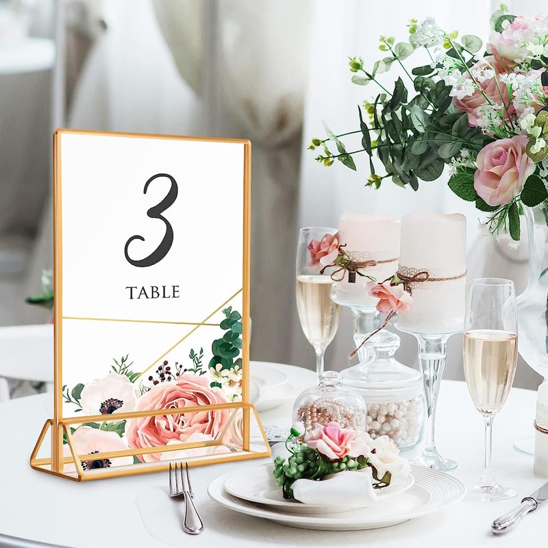 Bluweet Double Sided Picture Frame 6 Pieces, A6 Gold Place