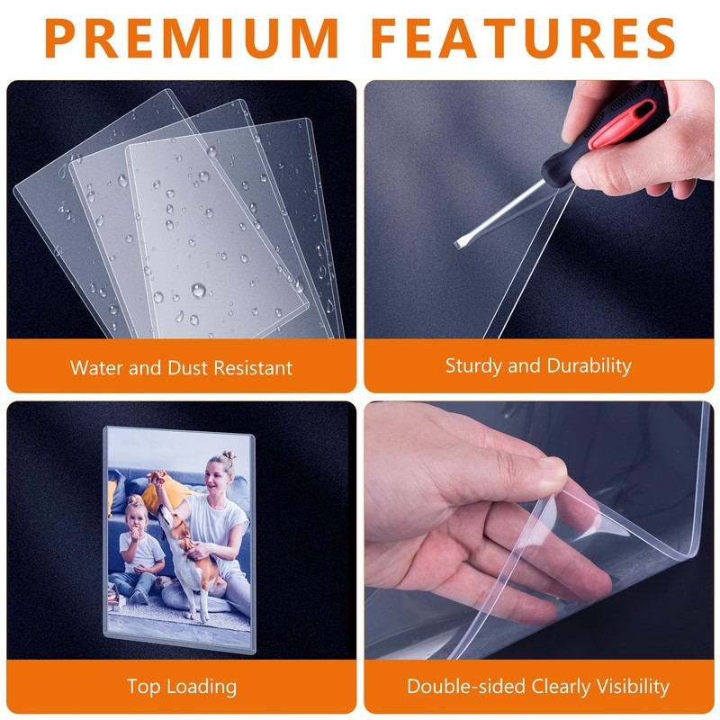 AKONEGE 50PCS 4" x 6" Rigid Print Protectors Waterproof Hard