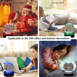 FIEIFI 3D Solar System Model Crystal Ball with LED Light Display Base for Outer Space Astronomy Gift, Men, Dad, Physics Science Teacher Unique Birthday Present LED Ornament Lamp