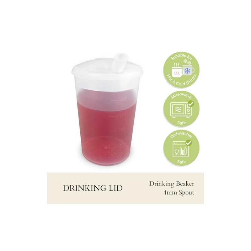 Plastic Beaker with Drinking Lid - Pack of 3 |