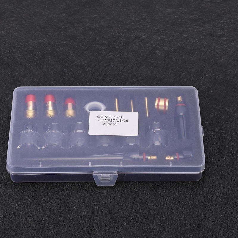 Welding Torch Kit Glass Nozzle Gun Tail Tungsten Clamp Silicone
