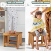 FANATU Wooden Step Stool, 13'' Heavy Duty Stepping Stool for