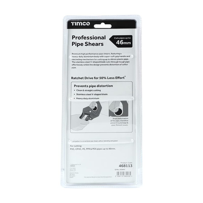 TIMCO Professional Pipe Shears - Hard Wearing - Fast Cutting
