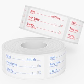 2 Rolls 1200 Pieces Removable Food Stickers, Easy to Peel, Food Freezer Lables Reminder Food Storage Labels Prep Canning Labels for Jars, Jars, Waterproof