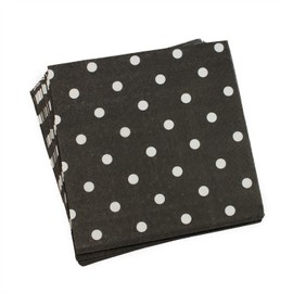 Servilletas de papel desechables con lunares, azules, verdes y negros, 100 unidades, Negro (Black Polka Dot)