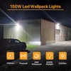 DEMILARE 150W LED Wall Pack Light 2,2500LM with Dusk to
