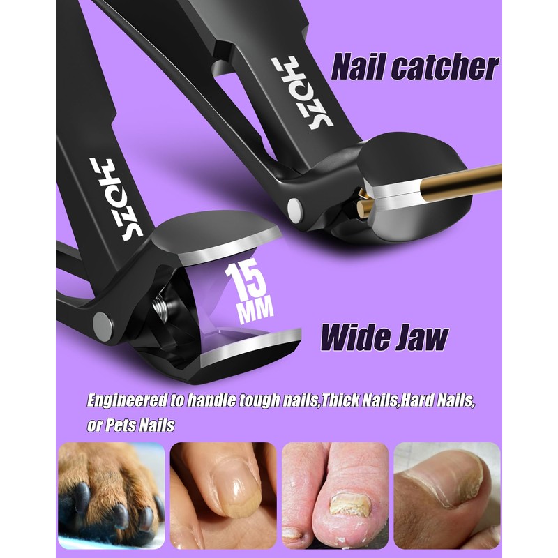 2025 Upgrade Angled Head Nail Clippers for Men, SZQHT Toenail
