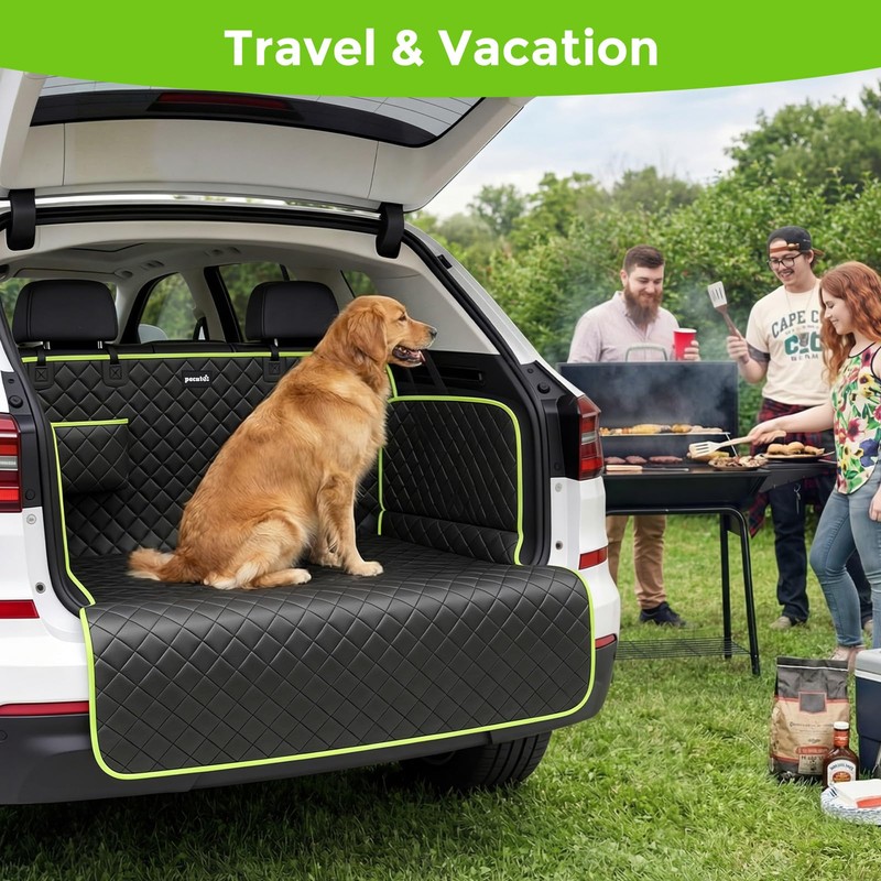 SUV Cargo Liner for Dogs, Upgraded Scratch-proof Leather 15.79" Heightened