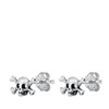 Crossbones Skull Biker Stud Earrings .925 Sterling Silver
