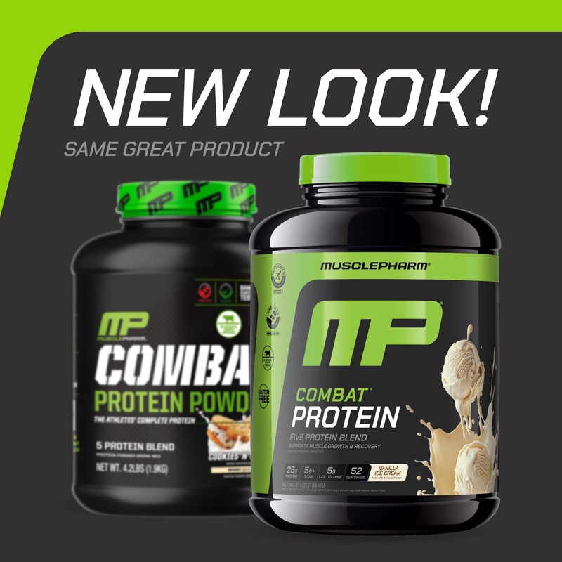 MusclePharm Combat Protein Powder, Vanilla Flavor, Fuels Muscles for Productive