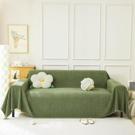 VClife Dark Green Couch Cover Chenille Sectional Sofa Cover for Dog Pet-Friendly Sofa Slipcover Washable Couch Cover for 3 Cushion Couch Sofa Pet-Friendly L Shape Sofa Couch Cover Cover 91"x134"